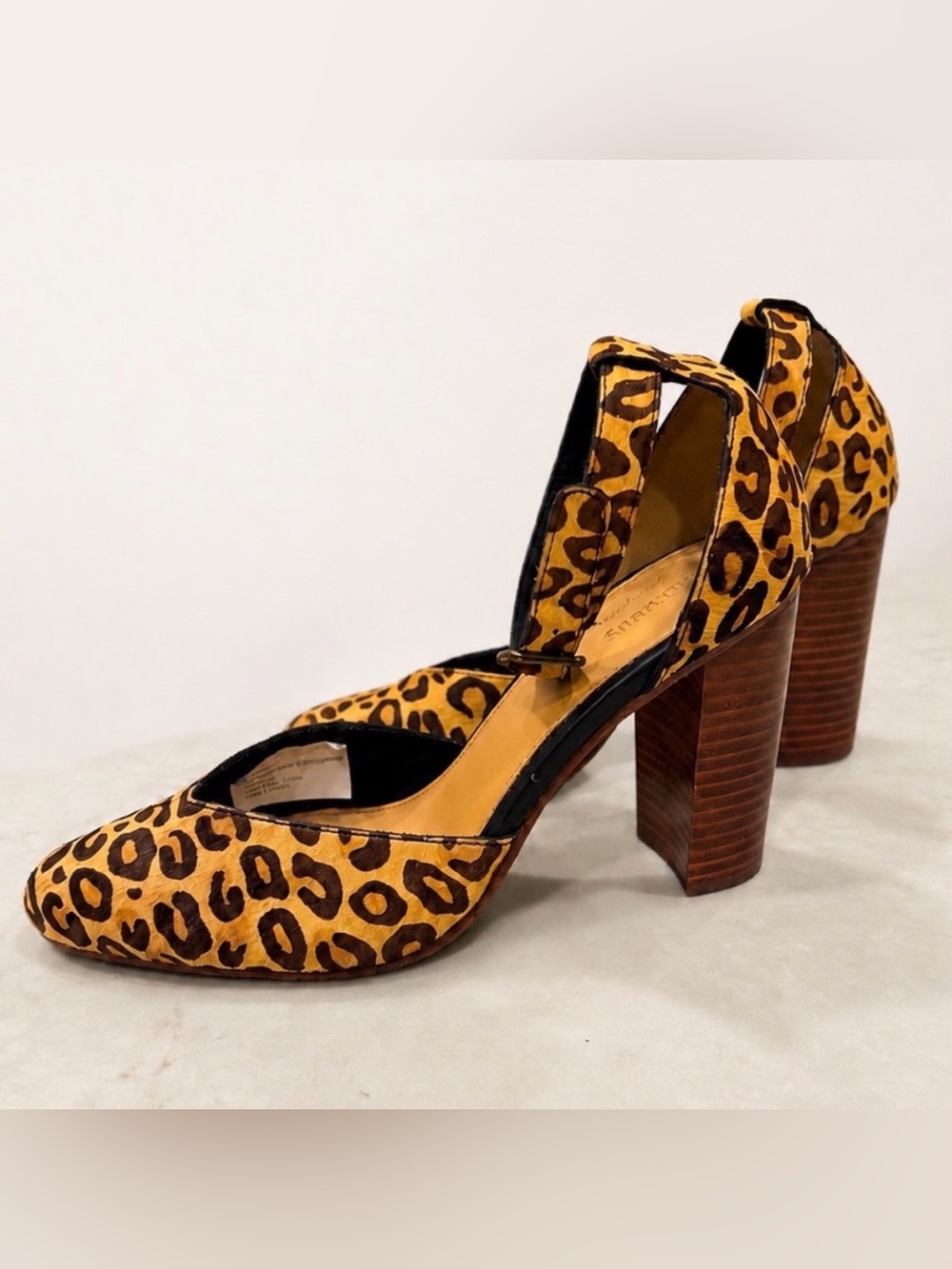 Soludos Leopard-Print Ankle-Strap Pumps - Tan/Brown